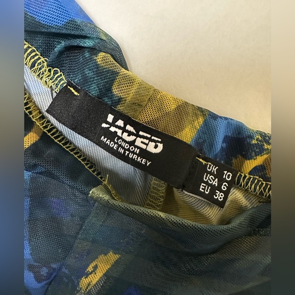 Jaded London Printed Mesh Flare Pant Set 💚 - Picture 9 of 16